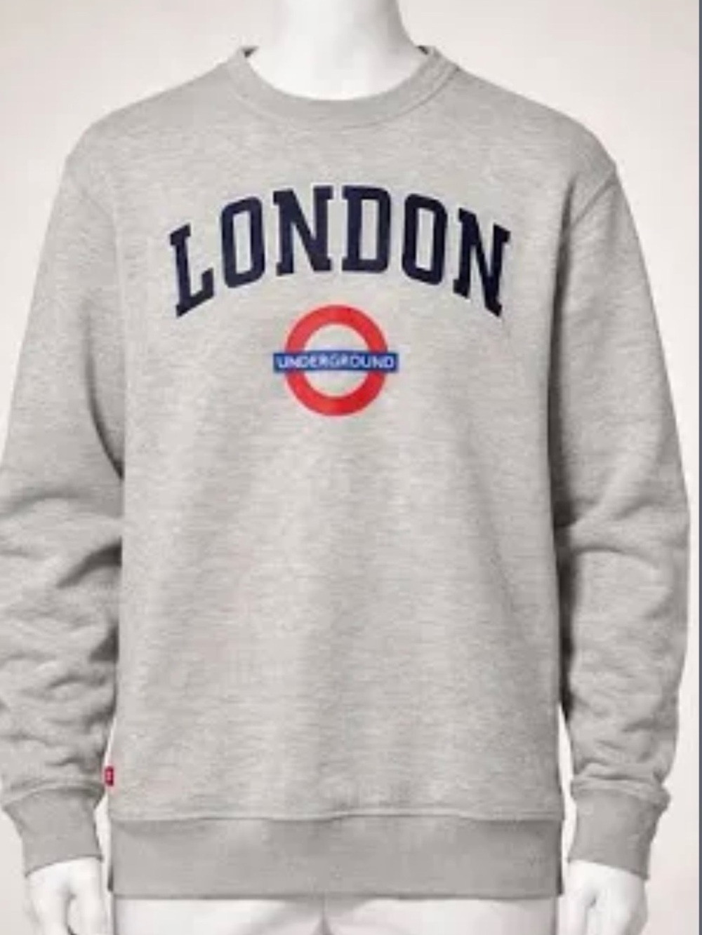 Crewneck Sweatshirt with London Graphic in Light Gray and Red
